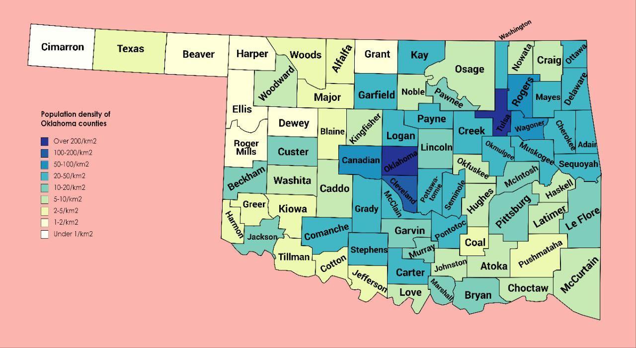 A map of oklahoma with several states

Description automatically generated