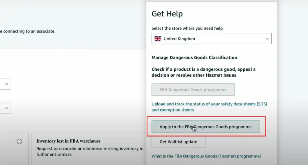 Apply to the FBA Dangerous Goods Program