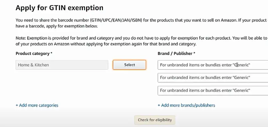 Apply for GTIN Exemption