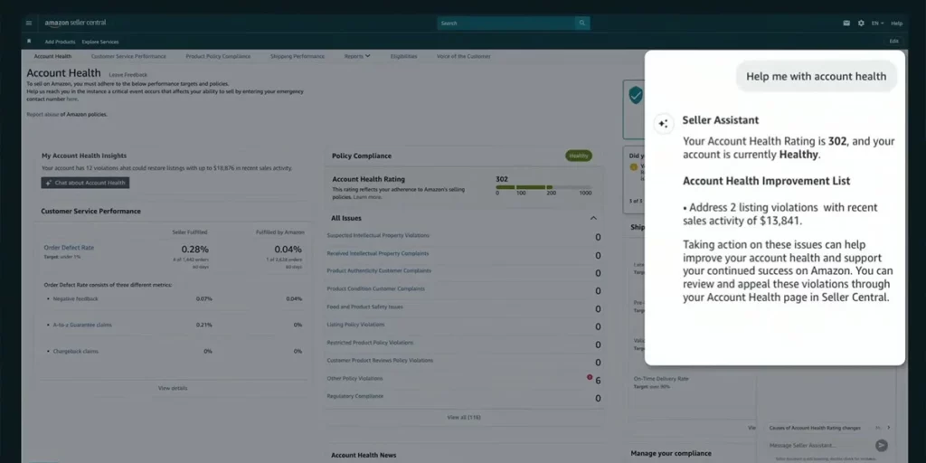 Seller Assistant Helping with account health