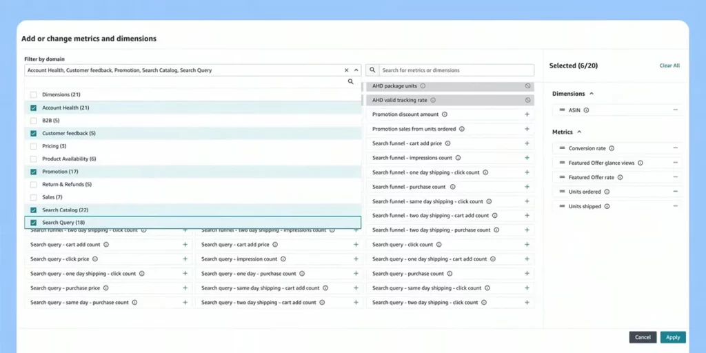 Customize metrics and dimensions