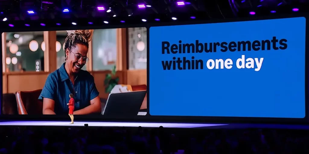 Jenna presenting Reimbursements within one day